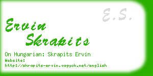 ervin skrapits business card